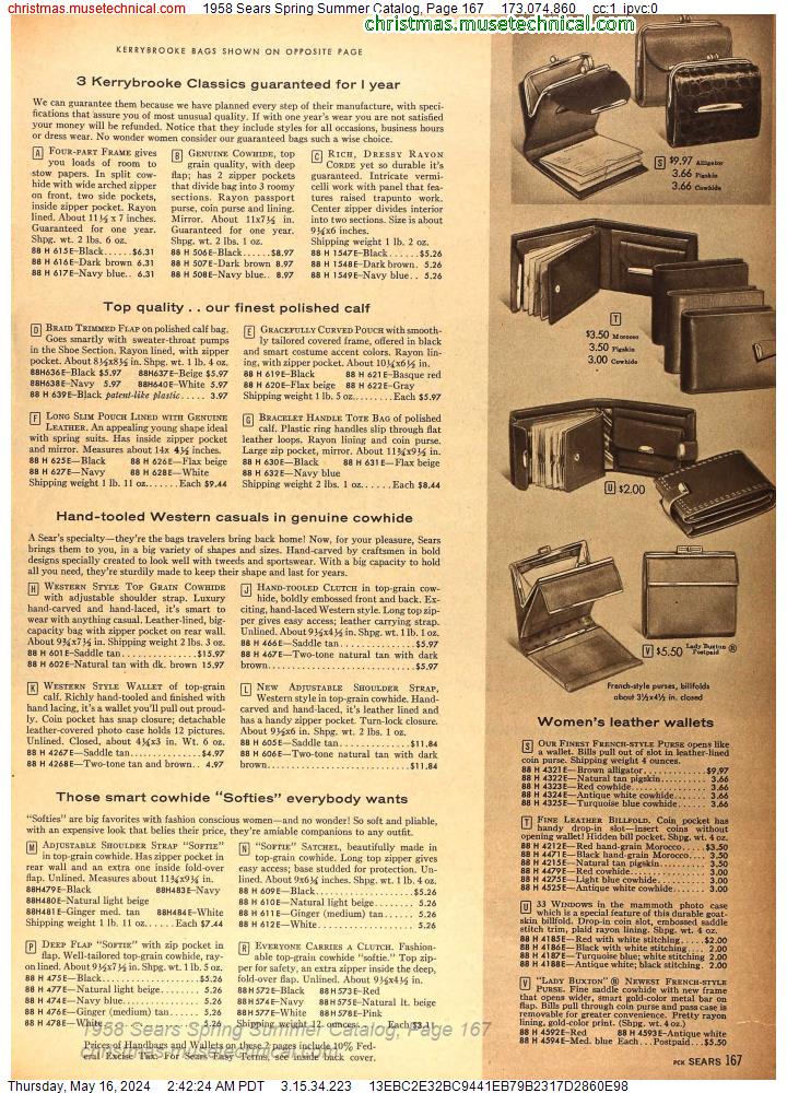 1958 Sears Spring Summer Catalog, Page 167