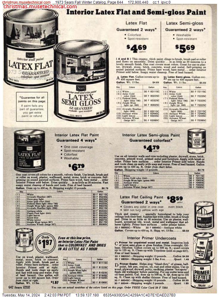 1973 Sears Fall Winter Catalog, Page 644