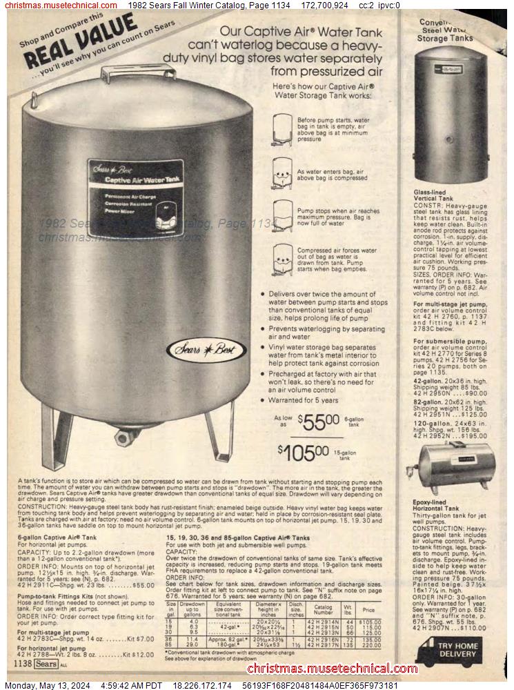 1982 Sears Fall Winter Catalog, Page 1134