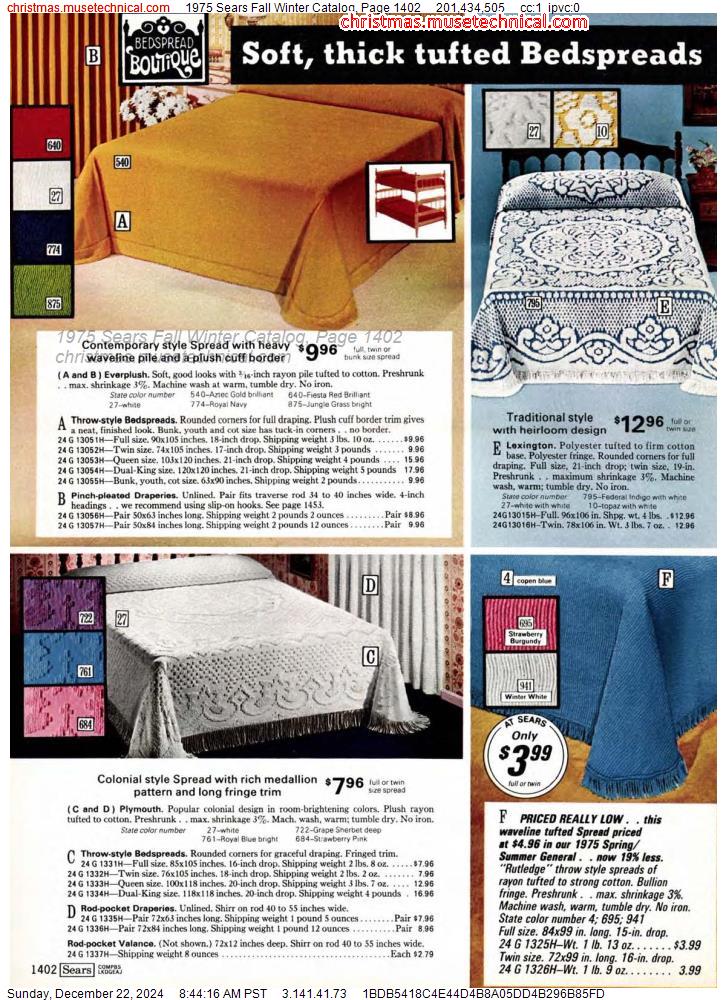 1975 Sears Fall Winter Catalog, Page 1402