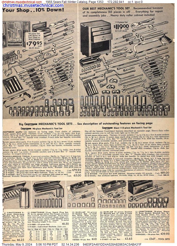 1955 Sears Fall Winter Catalog, Page 1353