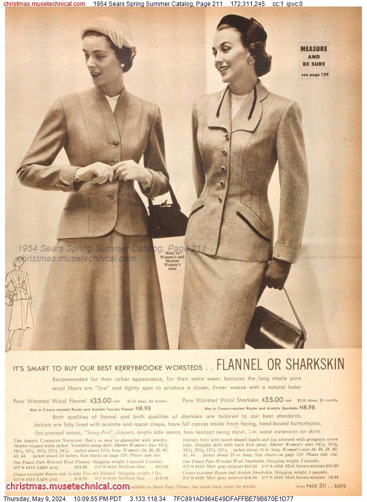 1954 Sears Spring Summer Catalog, Page 211