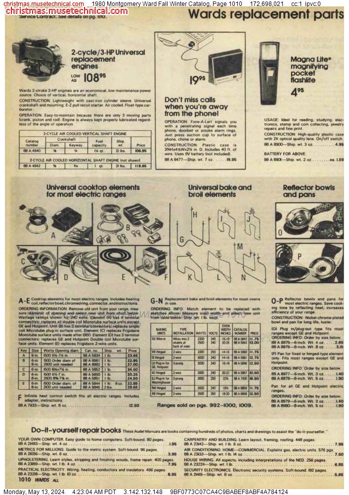 1980 Montgomery Ward Fall Winter Catalog, Page 1010