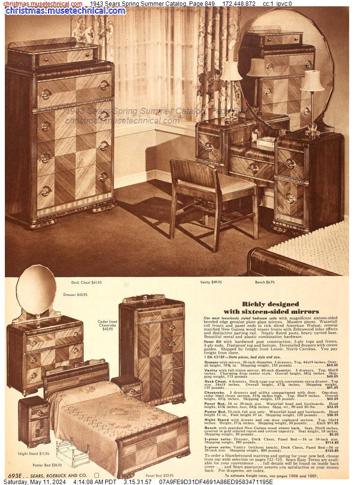1943 Sears Spring Summer Catalog, Page 849