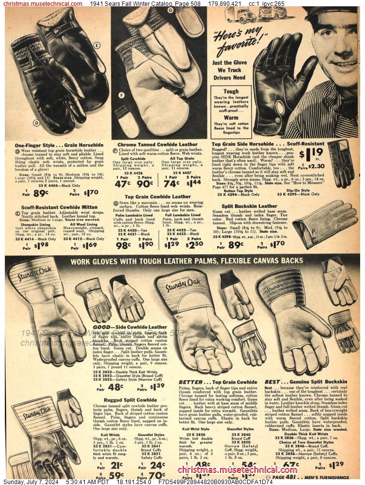 1941 Sears Fall Winter Catalog, Page 508