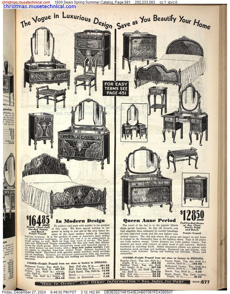 1930 Sears Spring Summer Catalog, Page 581