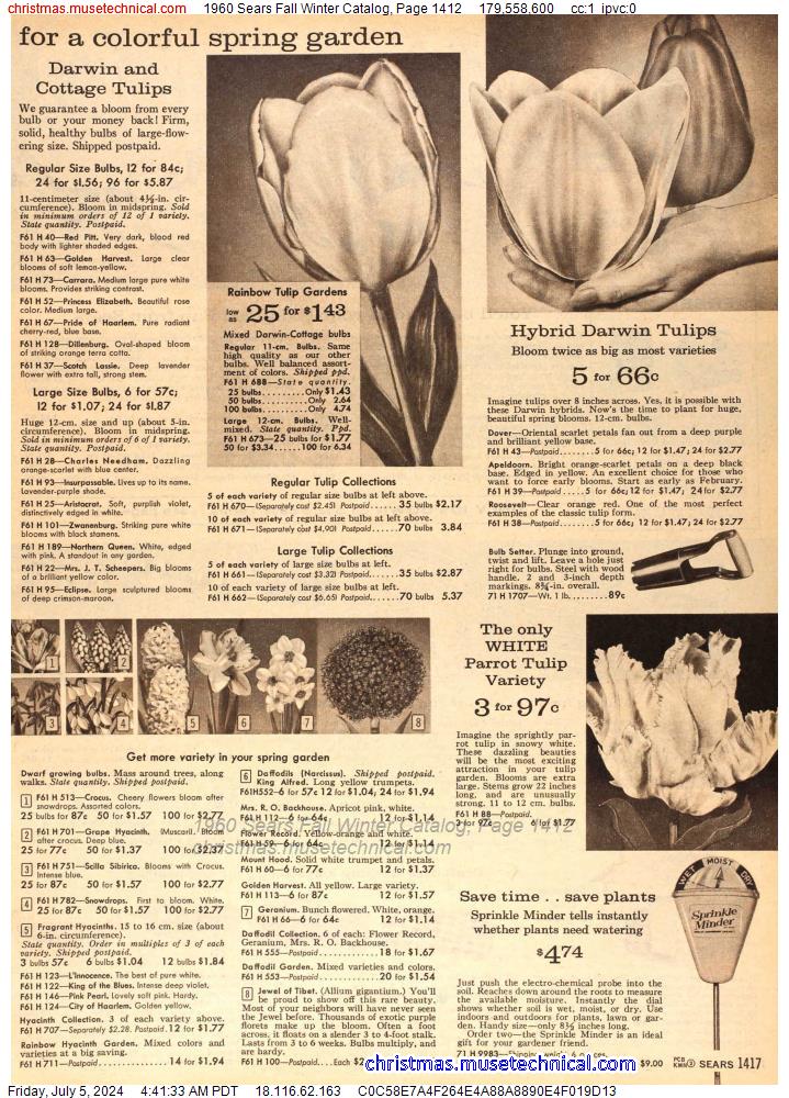 1960 Sears Fall Winter Catalog, Page 1412