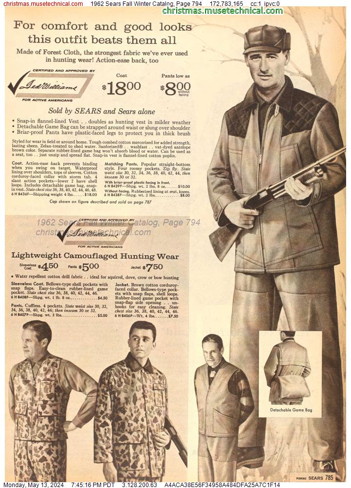 1962 Sears Fall Winter Catalog, Page 794