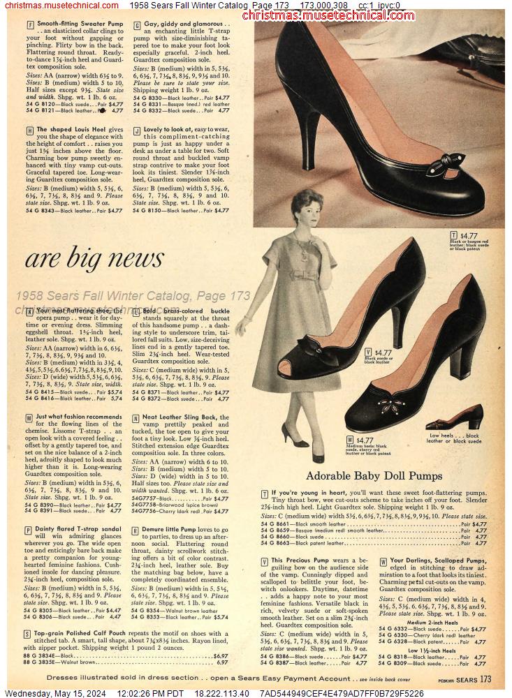 1958 Sears Fall Winter Catalog, Page 173
