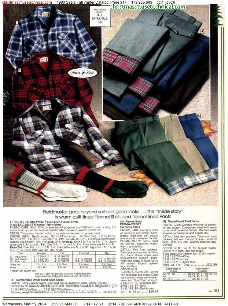 1983 Sears Fall Winter Catalog, Page 347