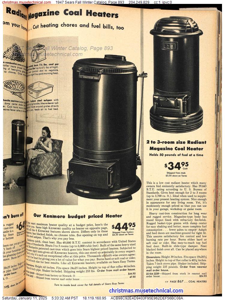 1947 Sears Fall Winter Catalog, Page 893