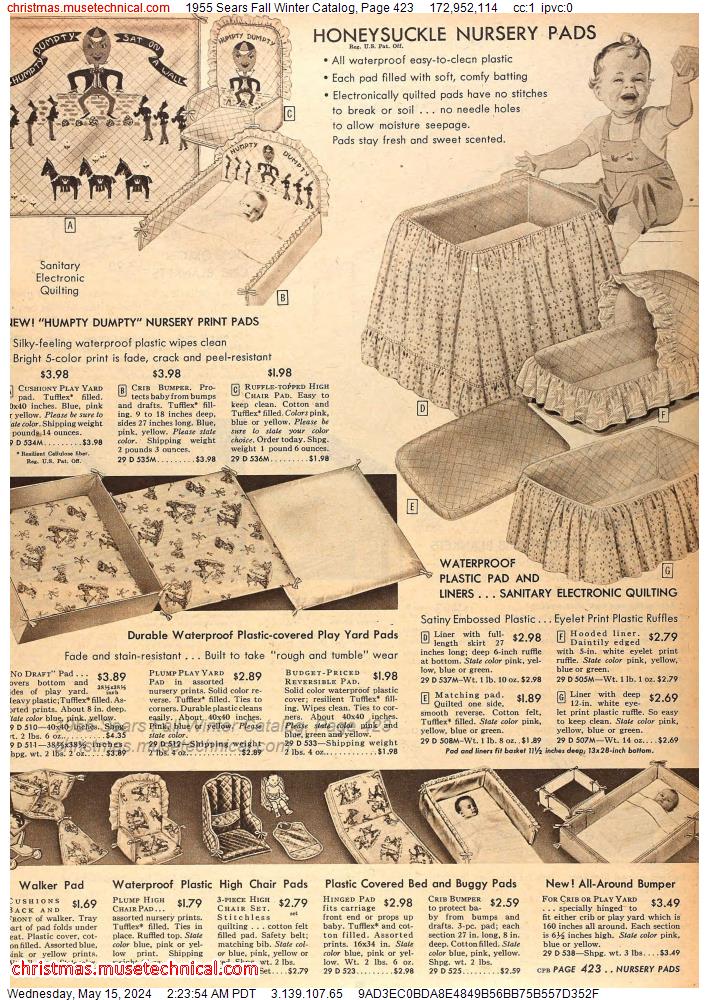 1955 Sears Fall Winter Catalog, Page 423