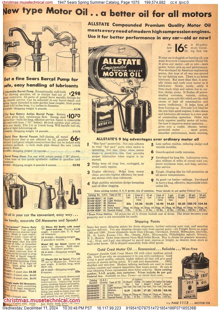 1947 Sears Spring Summer Catalog, Page 1075