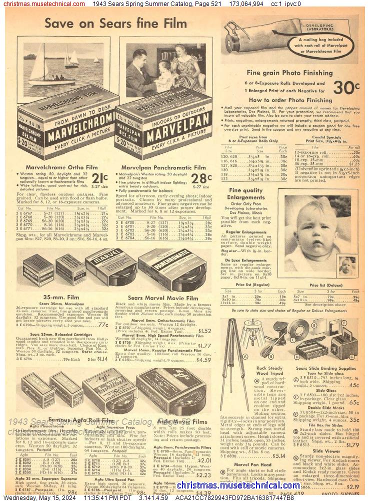 1943 Sears Spring Summer Catalog, Page 521
