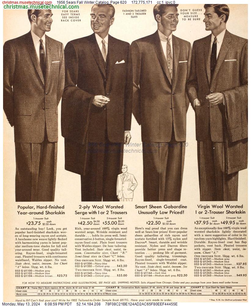 1956 Sears Fall Winter Catalog, Page 620