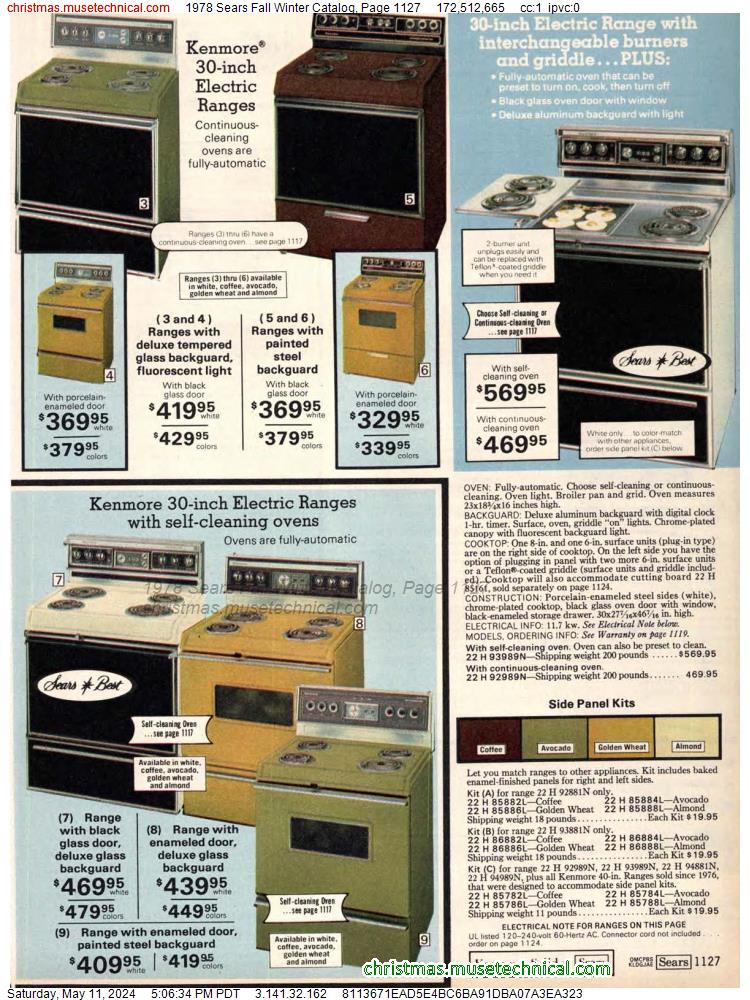 1978 Sears Fall Winter Catalog, Page 1127