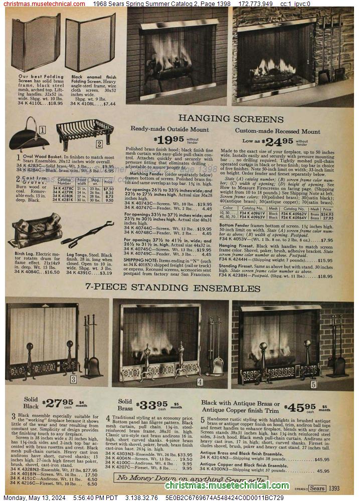 1968 Sears Spring Summer Catalog 2, Page 1398