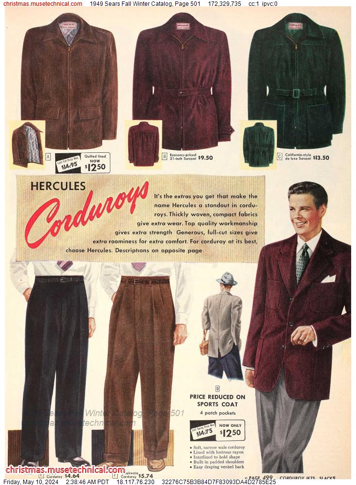 1949 Sears Fall Winter Catalog, Page 501