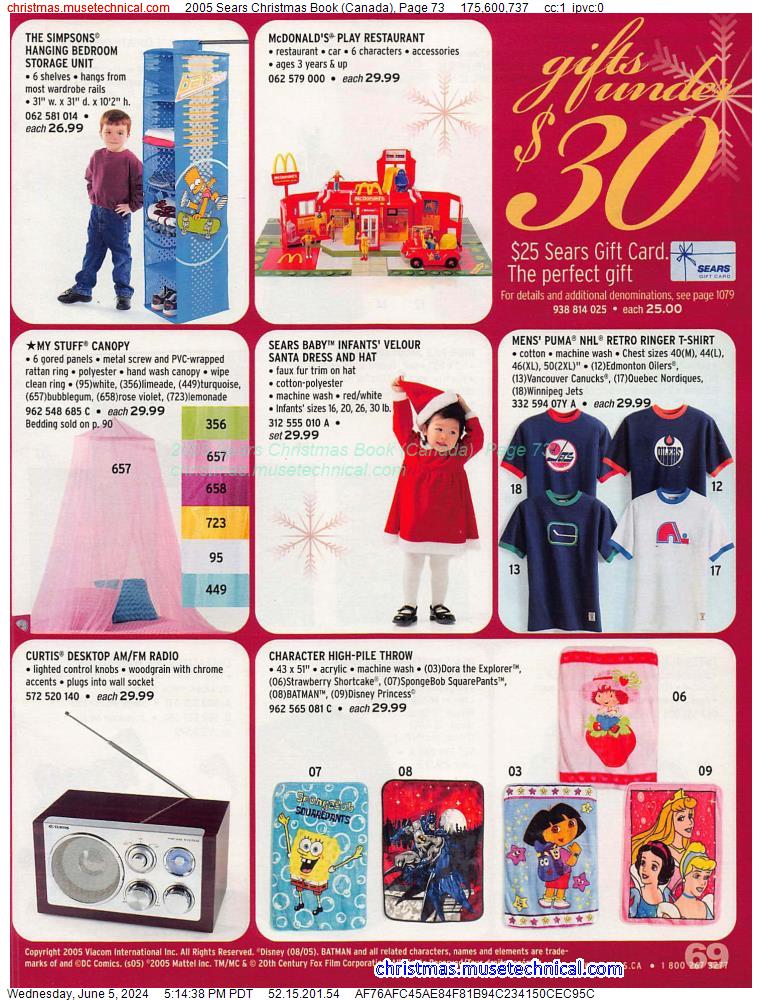 2005 Sears Christmas Book (Canada), Page 73