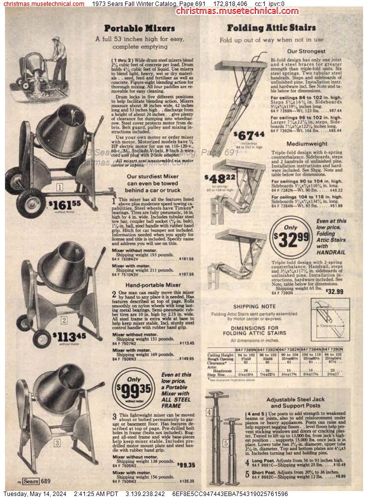 1973 Sears Fall Winter Catalog, Page 691