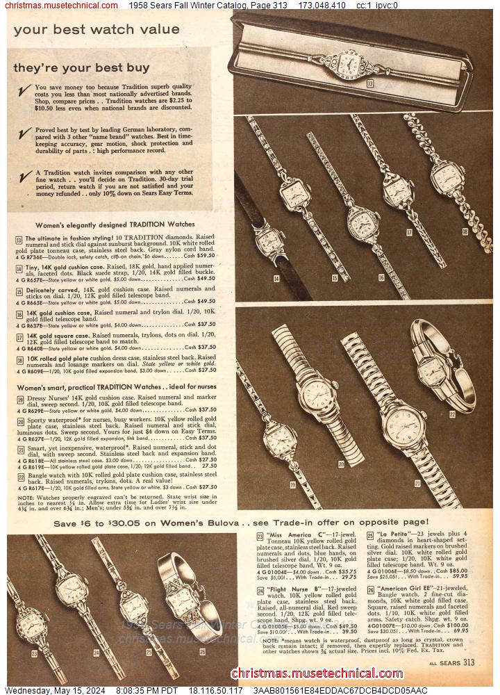 1958 Sears Fall Winter Catalog, Page 313