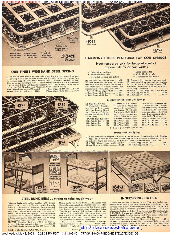 1950 Sears Spring Summer Catalog, Page 551