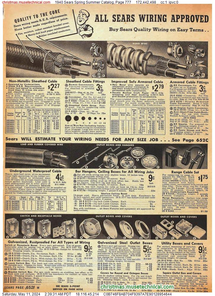 1940 Sears Spring Summer Catalog, Page 777
