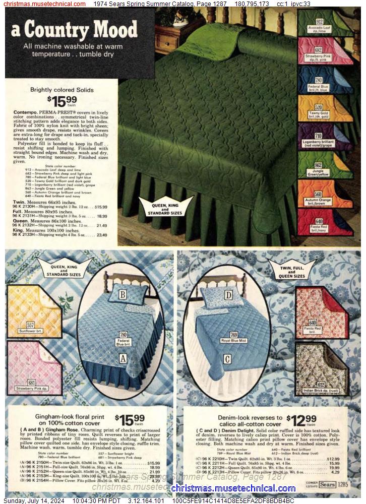 1974 Sears Spring Summer Catalog, Page 1287