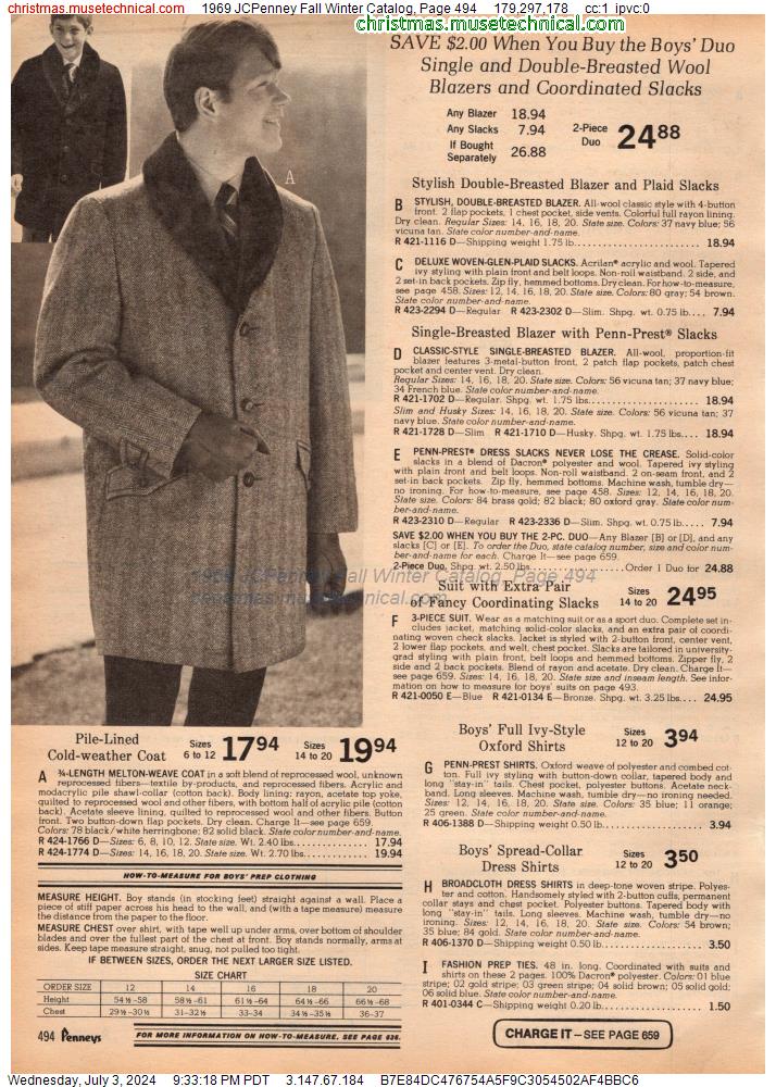1969 JCPenney Fall Winter Catalog, Page 494