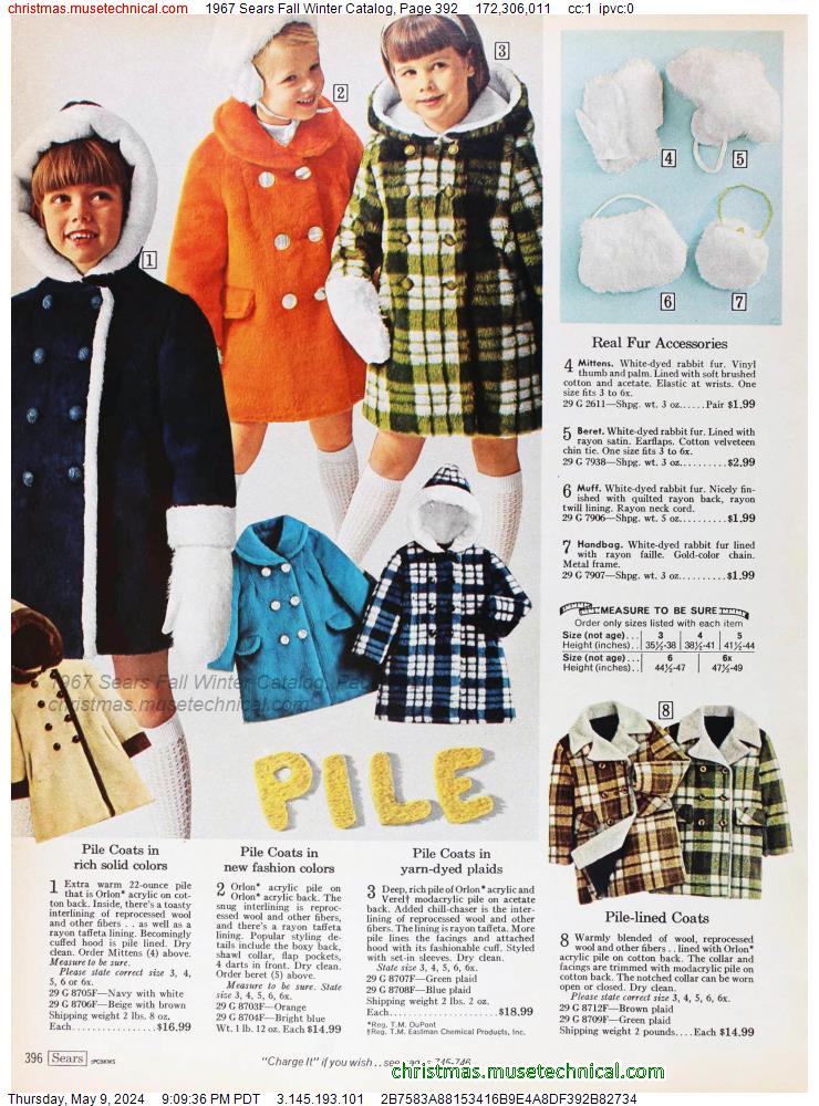 1967 Sears Fall Winter Catalog, Page 392