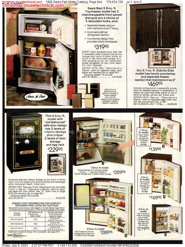 1982 Sears Fall Winter Catalog, Page 944
