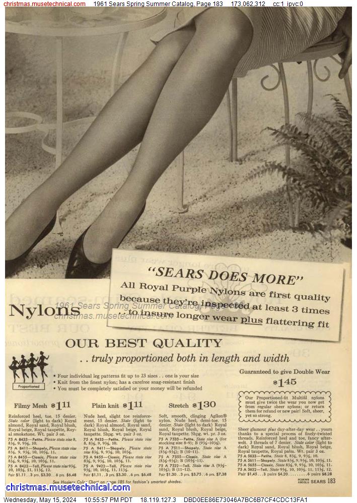 1961 Sears Spring Summer Catalog, Page 183