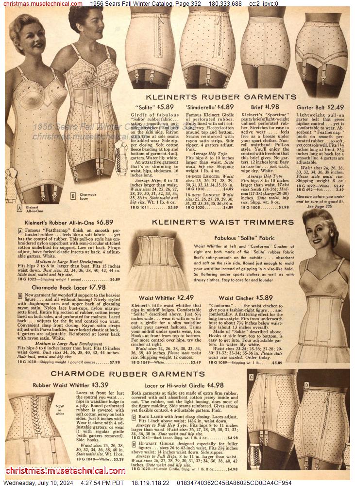 1956 Sears Fall Winter Catalog, Page 332