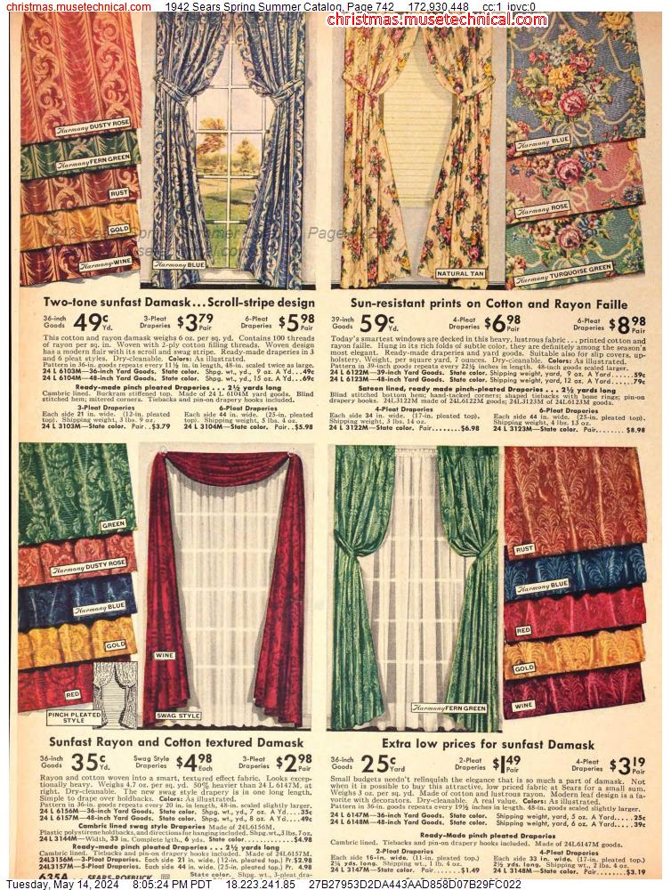 1942 Sears Spring Summer Catalog, Page 742