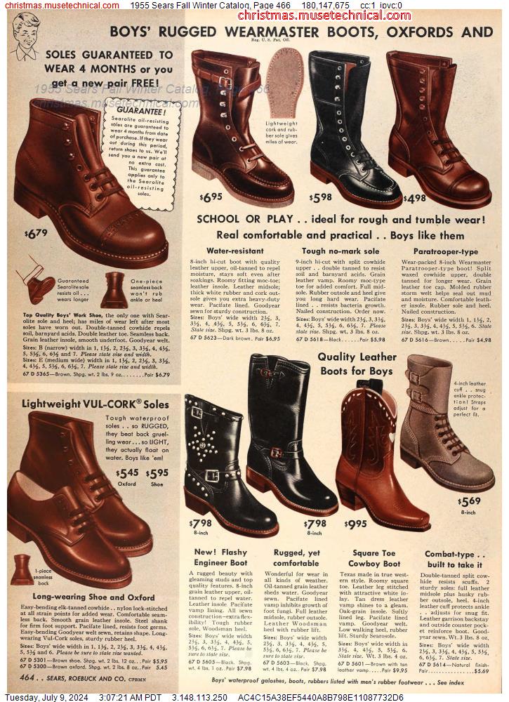 1955 Sears Fall Winter Catalog, Page 466