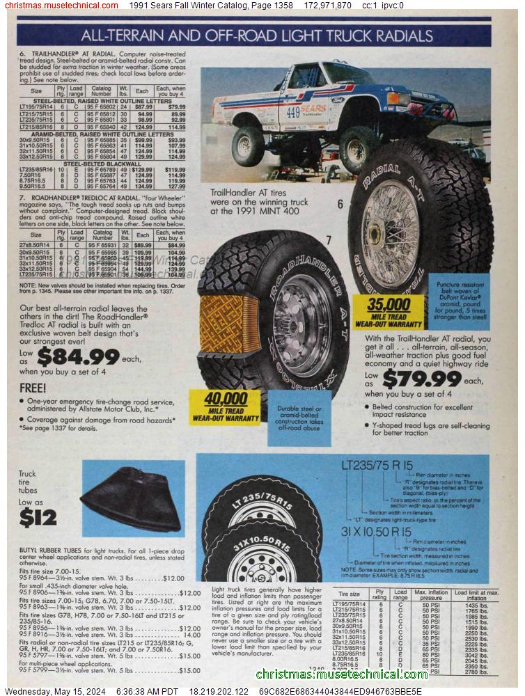 1991 Sears Fall Winter Catalog, Page 1358