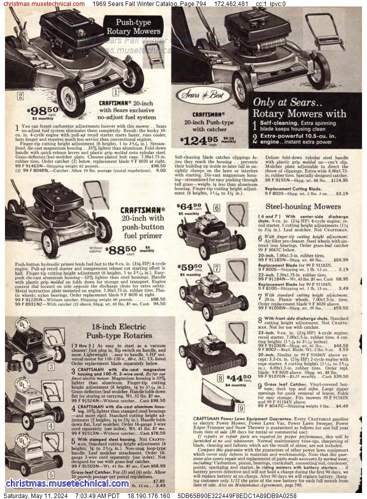 1969 Sears Fall Winter Catalog, Page 794