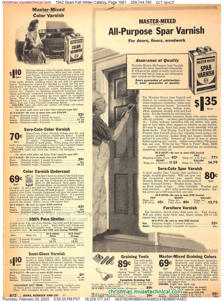 1942 Sears Fall Winter Catalog, Page 1081