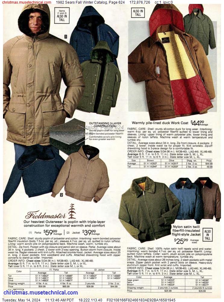 1982 Sears Fall Winter Catalog, Page 624