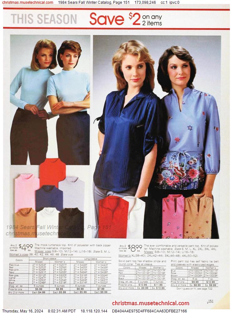 1984 Sears Fall Winter Catalog, Page 151