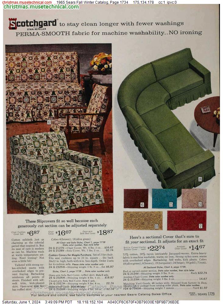 1965 Sears Fall Winter Catalog, Page 1734