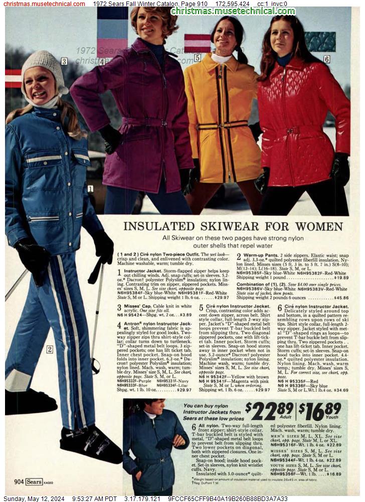 1972 Sears Fall Winter Catalog, Page 910