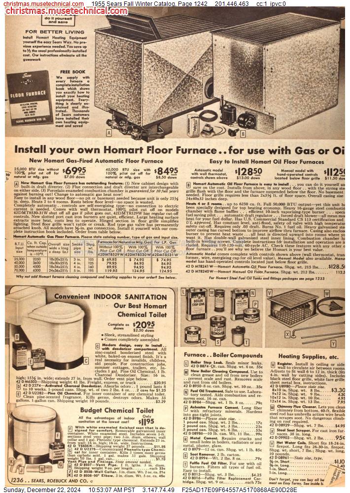 1955 Sears Fall Winter Catalog, Page 1242