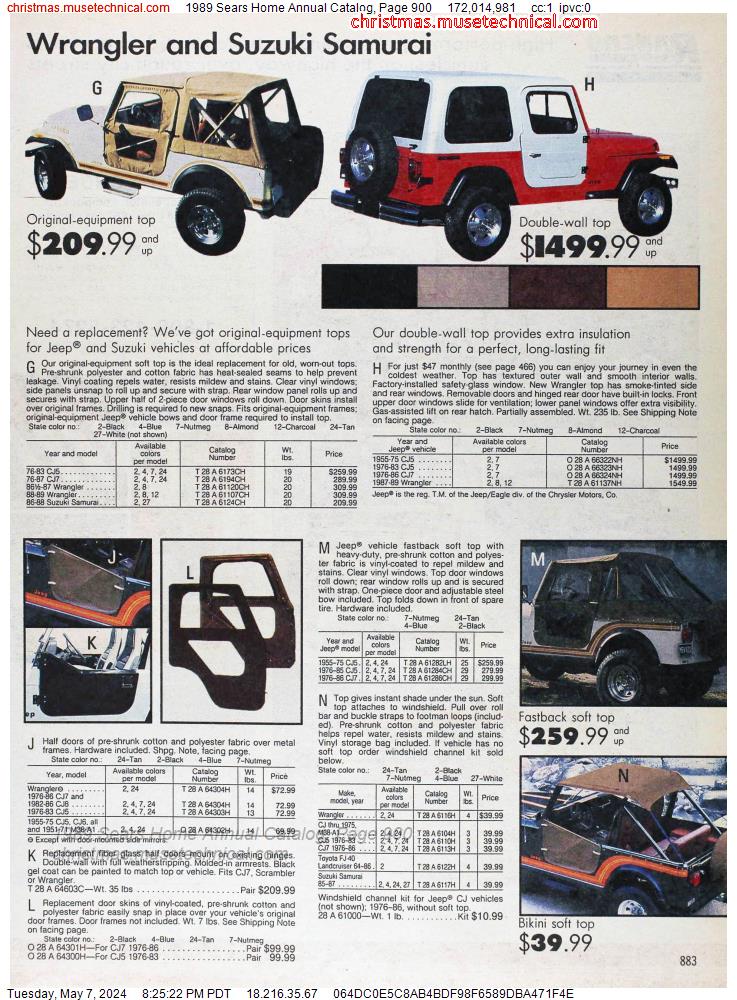 1989 Sears Home Annual Catalog, Page 900