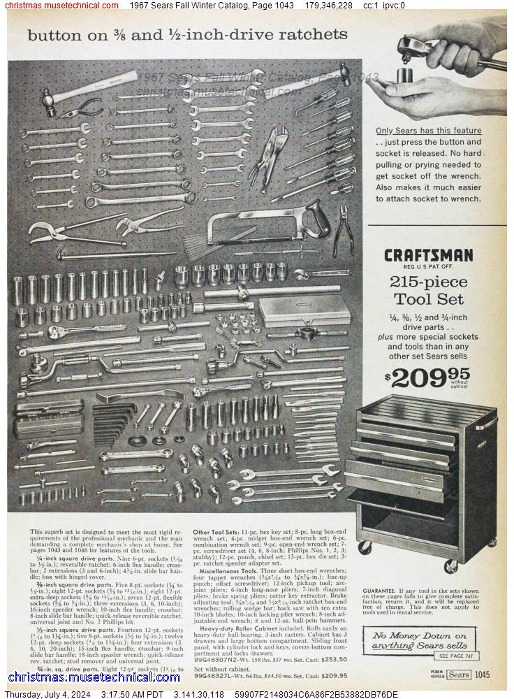 1967 Sears Fall Winter Catalog, Page 1043
