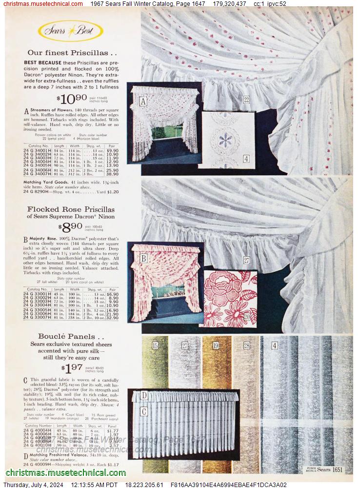 1967 Sears Fall Winter Catalog, Page 1647