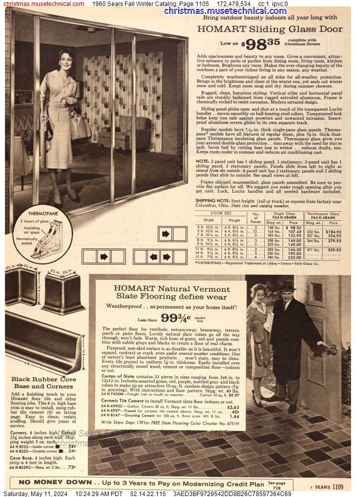 1960 Sears Fall Winter Catalog, Page 1105