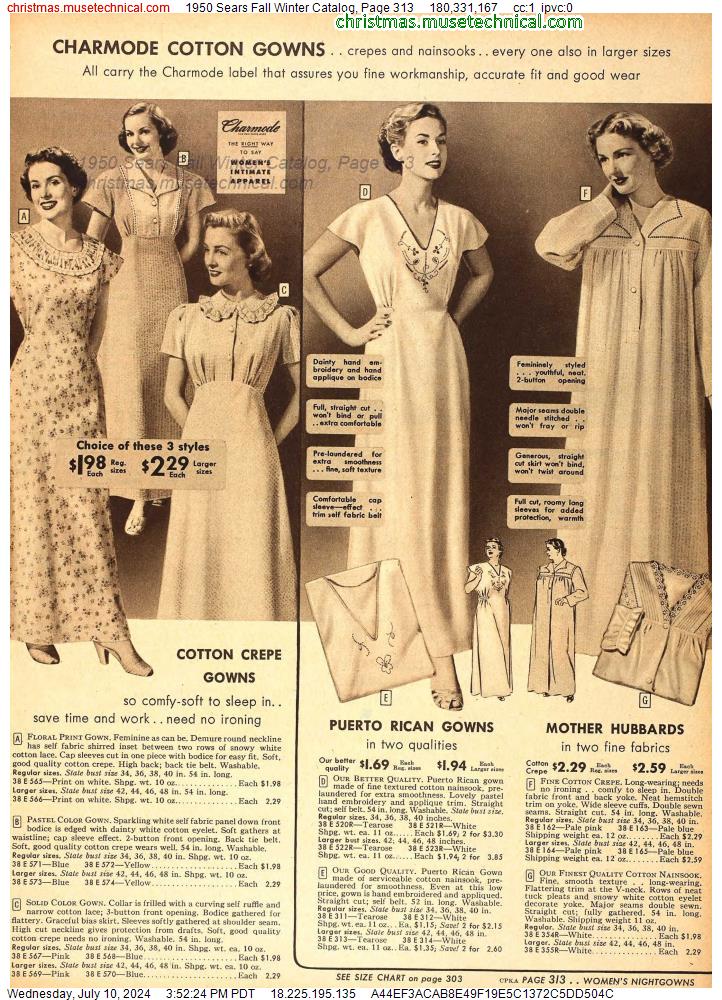 1950 Sears Fall Winter Catalog, Page 313