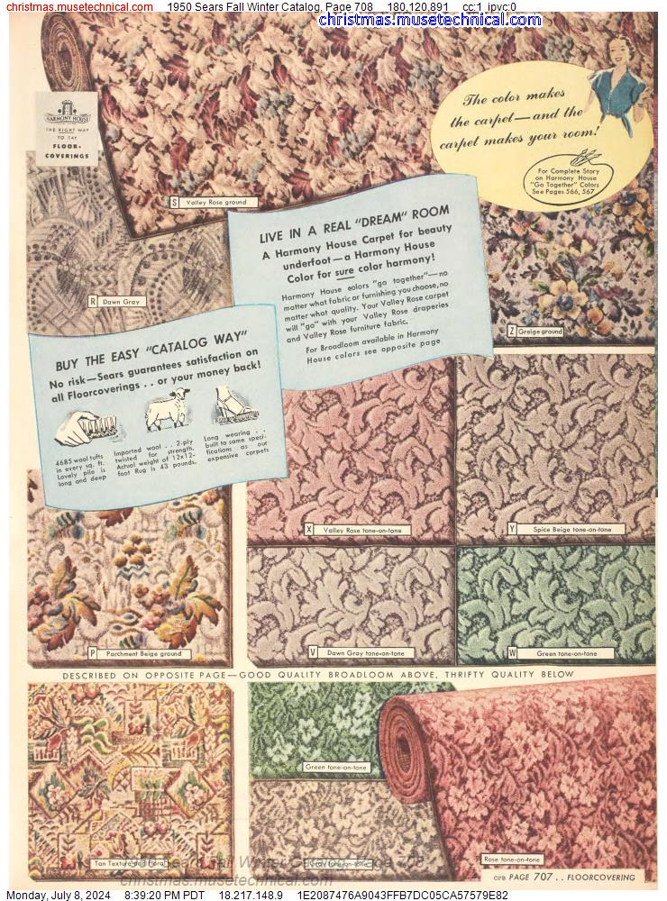 1950 Sears Fall Winter Catalog, Page 708
