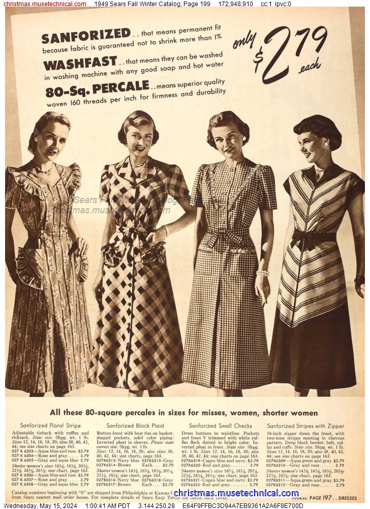 1949 Sears Fall Winter Catalog, Page 199